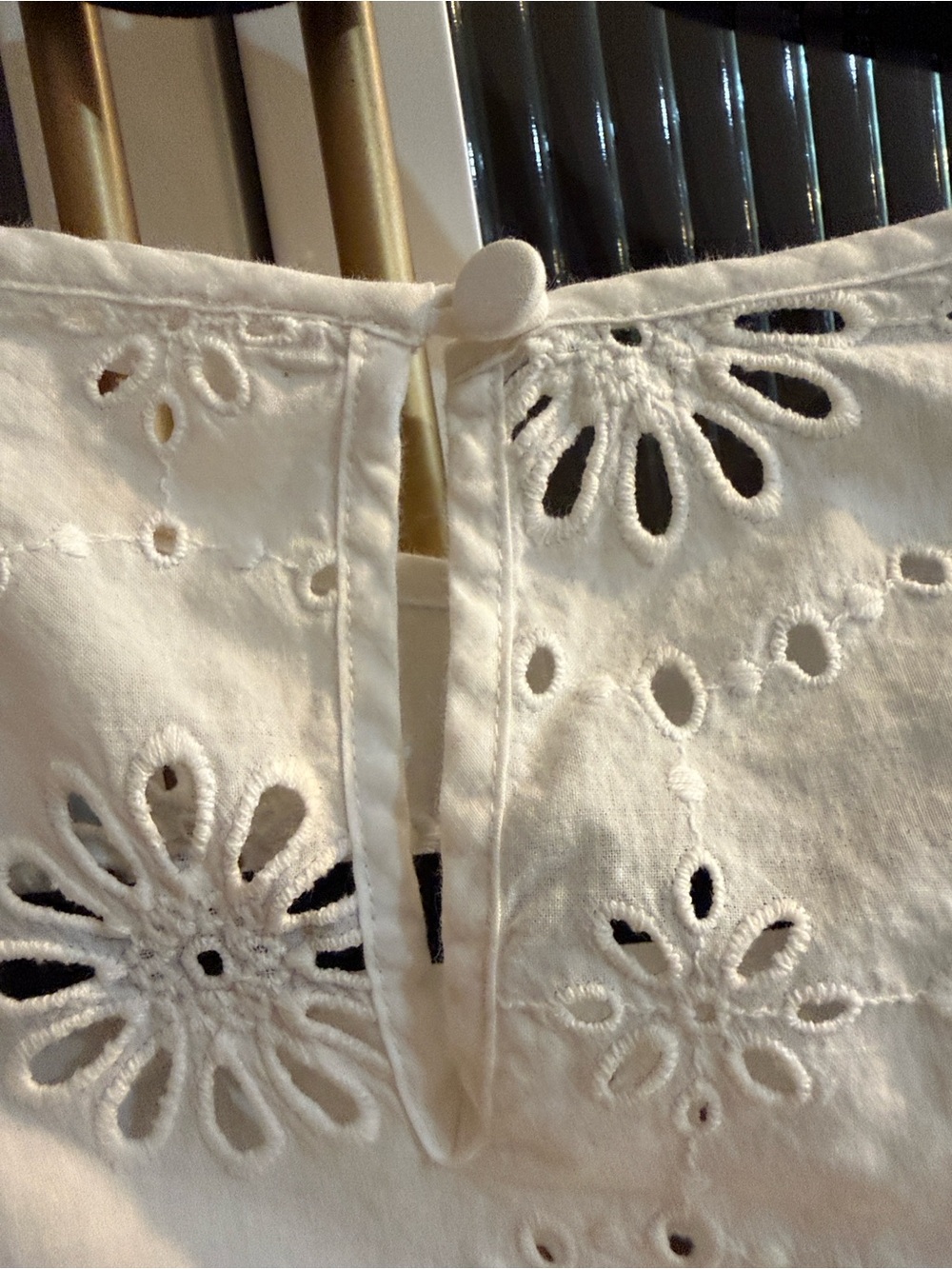 Veronica Beard Gale Blouse White Eyelet Lace - Picture 6 of 8